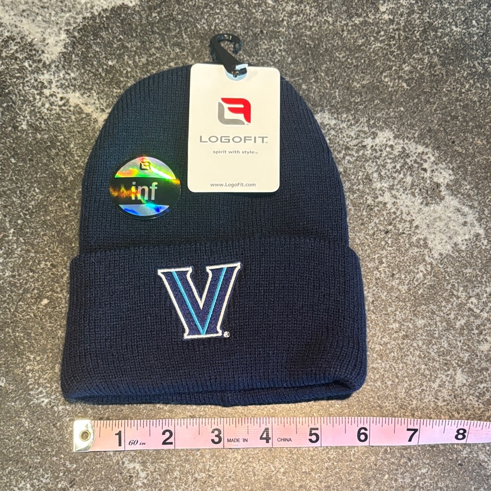 Navy Blue Infant Knit Beanie with Villanova V Logo